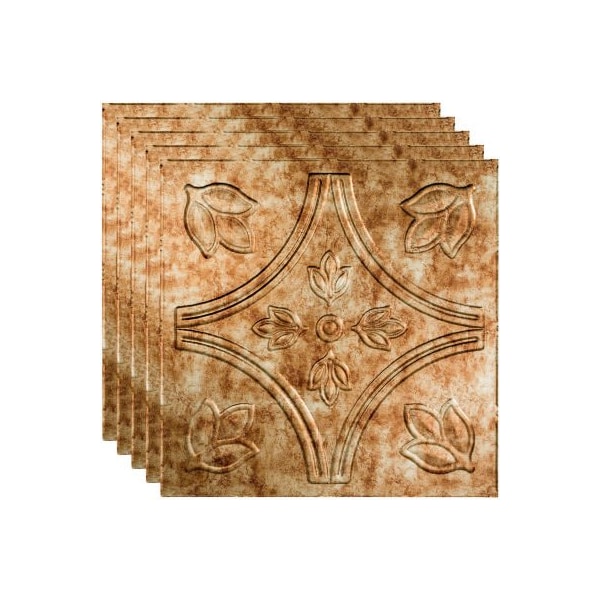 Acoustic Ceiling Products Fasade Traditional Syle # 5 - 23-3/4" x 23-3/4" PVC Lay In Tile in Bermuda Bronze - PL7017 - main